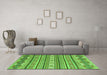 Machine Washable Abstract Green Modern Area Rugs in a Living Room,, wshabs2738grn