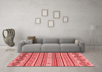 Machine Washable Abstract Red Modern Rug, wshabs2738red