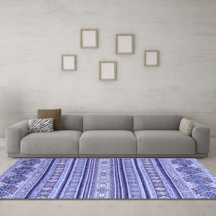 Machine Washable Abstract Blue Modern Rug in a Living Room, wshabs2738blu