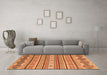 Machine Washable Abstract Orange Modern Area Rugs in a Living Room, wshabs2738org