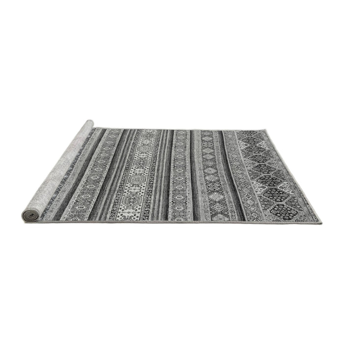 Sideview of Machine Washable Abstract Gray Modern Rug, wshabs2738gry