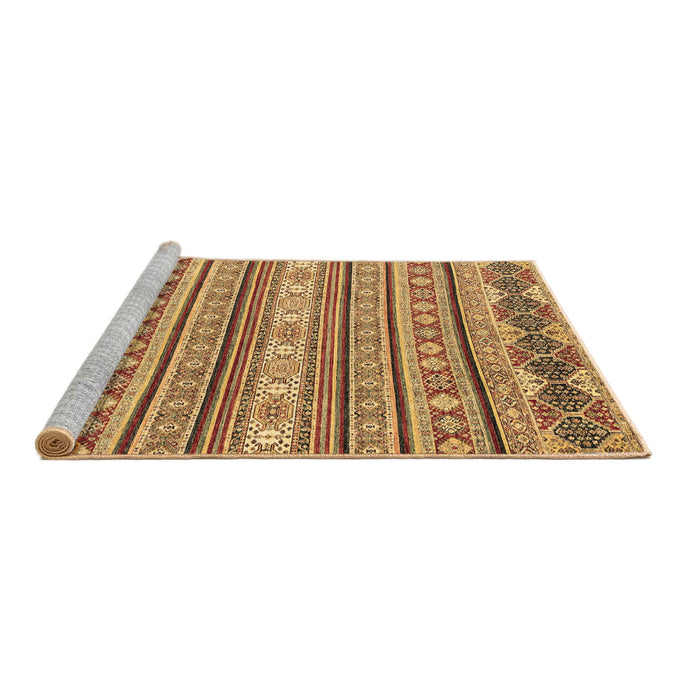 Sideview of Machine Washable Abstract Brown Modern Rug, wshabs2738brn