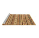 Sideview of Machine Washable Abstract Brown Modern Rug, wshabs2738brn