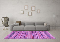 Machine Washable Abstract Purple Modern Rug, wshabs2738pur