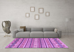 Machine Washable Abstract Purple Modern Area Rugs in a Living Room, wshabs2738pur