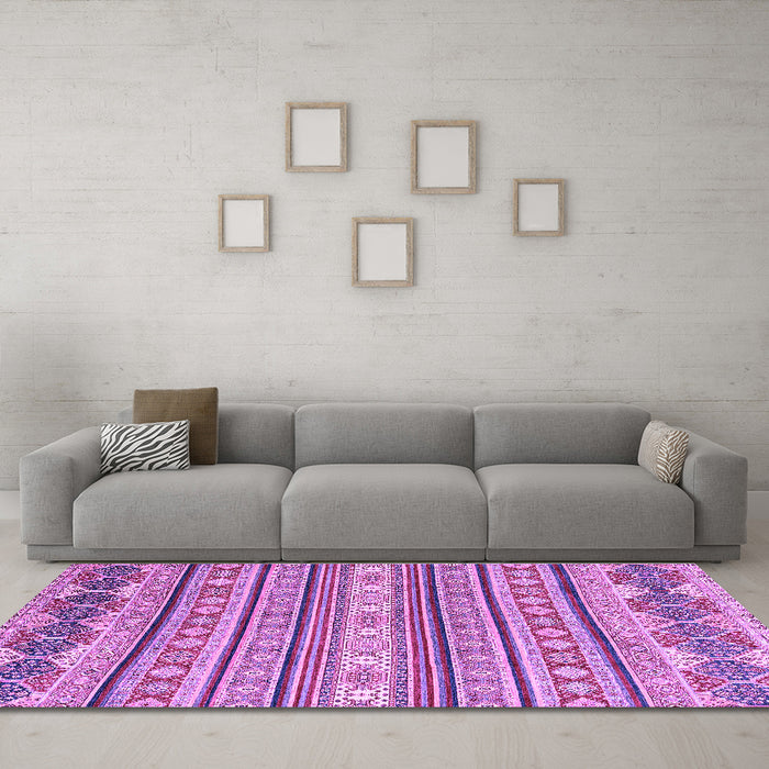 Machine Washable Abstract Purple Modern Area Rugs in a Living Room, wshabs2738pur