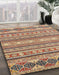 Machine Washable Abstract Brown Red Rug in a Family Room, wshabs2738