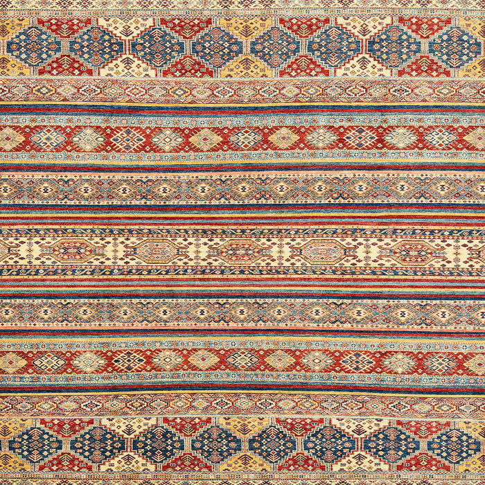 Square Machine Washable Abstract Brown Red Rug, wshabs2738