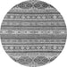 Round Abstract Gray Modern Rug, abs2738gry