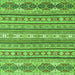 Square Machine Washable Abstract Green Modern Area Rugs, wshabs2738grn