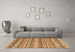 Machine Washable Abstract Brown Modern Rug in a Living Room,, wshabs2738brn