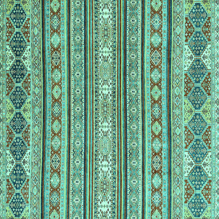 Square Machine Washable Abstract Turquoise Modern Area Rugs, wshabs2738turq