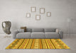 Machine Washable Abstract Yellow Modern Rug in a Living Room, wshabs2738yw