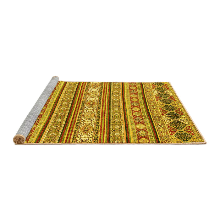 Sideview of Machine Washable Abstract Yellow Modern Rug, wshabs2738yw