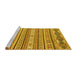 Sideview of Machine Washable Abstract Yellow Modern Rug, wshabs2738yw