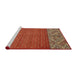 Sideview of Machine Washable Abstract Red Rug, wshabs2739