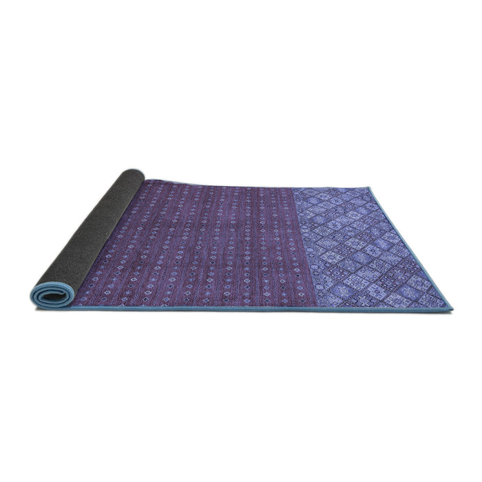 Sideview of Abstract Blue Modern Rug, abs2739blu