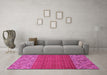 Machine Washable Abstract Pink Modern Rug in a Living Room, wshabs2739pnk