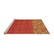 Sideview of Machine Washable Abstract Orange Modern Area Rugs, wshabs2739org