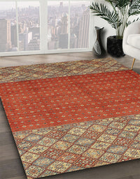 Abstract Red Modern Rug, abs2739