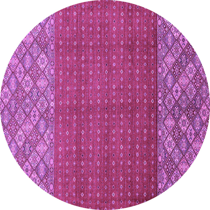 Round Abstract Purple Modern Rug, abs2739pur
