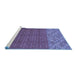 Sideview of Machine Washable Abstract Blue Modern Rug, wshabs2739blu