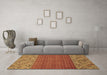 Machine Washable Abstract Brown Modern Rug in a Living Room,, wshabs2739brn