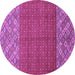 Round Machine Washable Abstract Purple Modern Area Rugs, wshabs2739pur