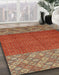 Abstract Red Modern Rug in Family Room, abs2739