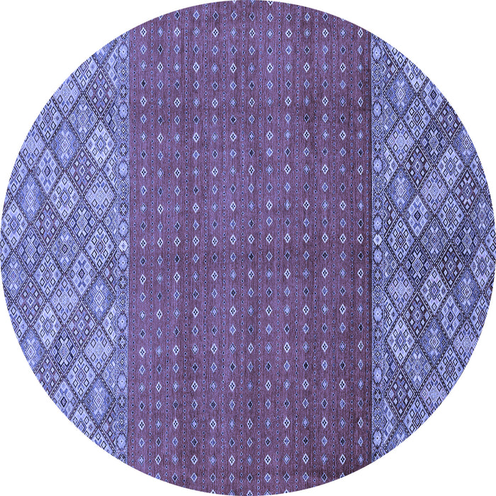 Round Abstract Blue Modern Rug, abs2739blu
