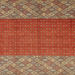 Square Machine Washable Abstract Red Rug, wshabs2739