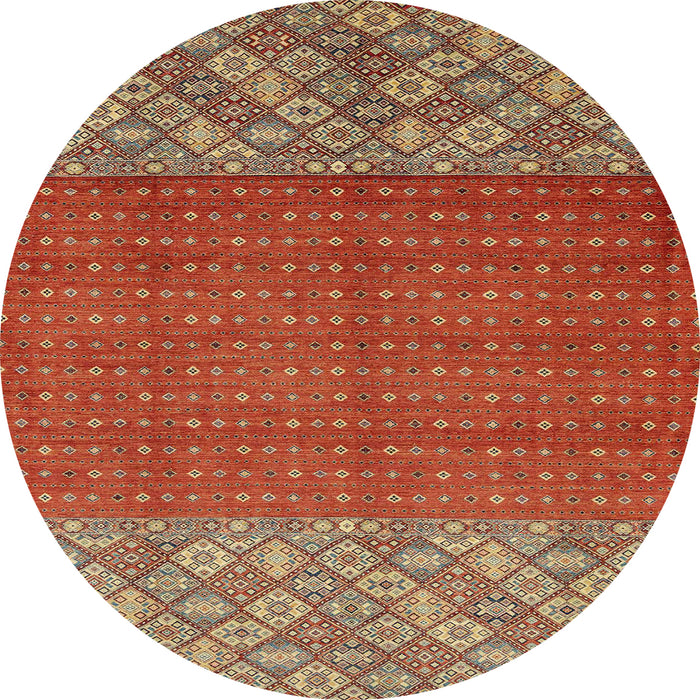Round Abstract Red Modern Rug, abs2739