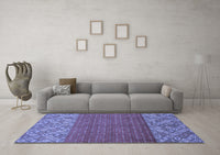 Machine Washable Abstract Blue Modern Rug, wshabs2739blu