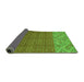 Sideview of Abstract Green Modern Rug, abs2739grn