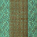 Square Abstract Turquoise Modern Rug, abs2739turq