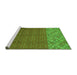 Sideview of Machine Washable Abstract Green Modern Area Rugs, wshabs2739grn