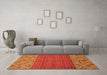 Machine Washable Abstract Orange Modern Area Rugs in a Living Room, wshabs2739org