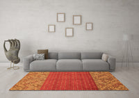 Machine Washable Abstract Orange Modern Rug, wshabs2739org