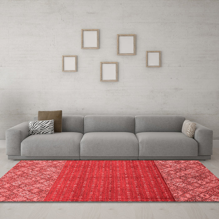 Modern Red Washable Rugs