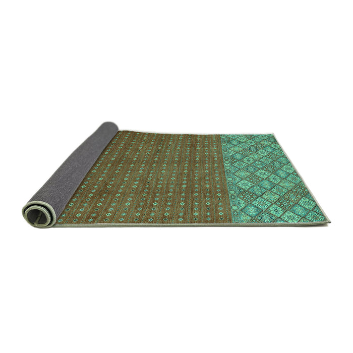 Sideview of Abstract Turquoise Modern Rug, abs2739turq