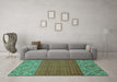 Machine Washable Abstract Turquoise Modern Area Rugs in a Living Room,, wshabs2739turq