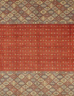 Machine Washable Abstract Red Rug, wshabs2739