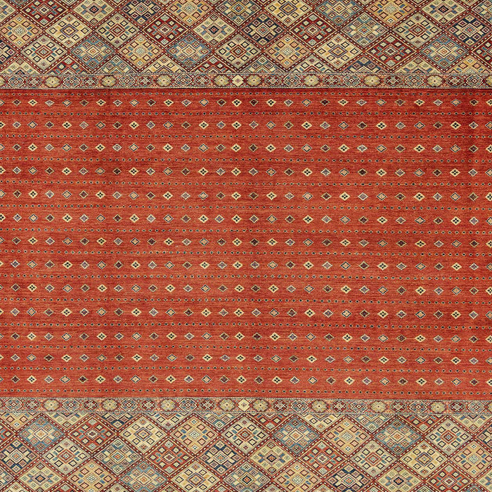 Machine Washable Abstract Red Rug, wshabs2739