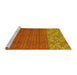 Sideview of Machine Washable Abstract Yellow Modern Rug, wshabs2739yw