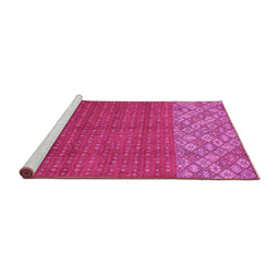Sideview of Machine Washable Abstract Pink Modern Rug, wshabs2739pnk