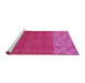 Sideview of Machine Washable Abstract Pink Modern Rug, wshabs2739pnk