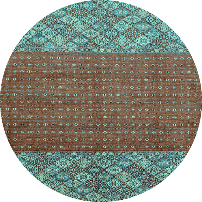 Round Machine Washable Abstract Light Blue Modern Rug, wshabs2739lblu