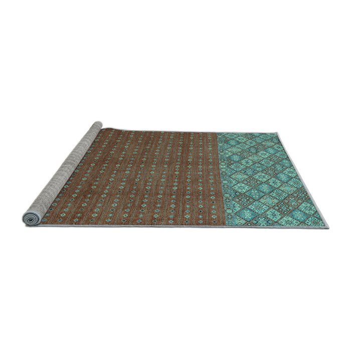 Sideview of Machine Washable Abstract Light Blue Modern Rug, wshabs2739lblu
