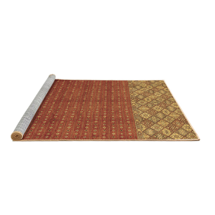 Sideview of Machine Washable Abstract Brown Modern Rug, wshabs2739brn