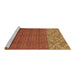 Sideview of Machine Washable Abstract Brown Modern Rug, wshabs2739brn